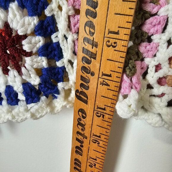 EUC DEBUT MULTICOLOR BOHO CROPPED CROCHET TOP SIZE SMALL / MED - Picture 14 of 14